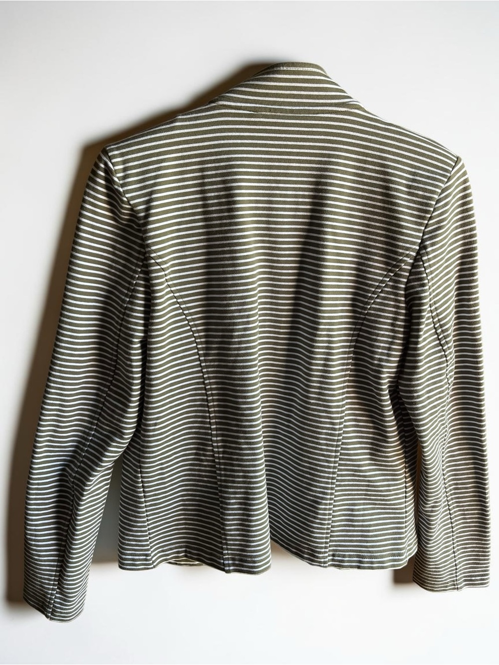 Tommy Hilfiger Olive Green & White Striped Military-Style Blazer NWOT Size M - Picture 2 of 9